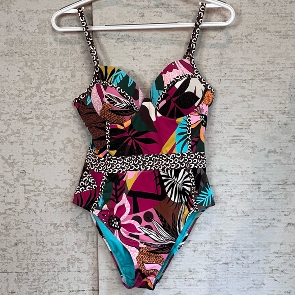 BLEU Rod Beattie One Piece Swimsuit Sz S Tropical Print - Picture 1 of 16